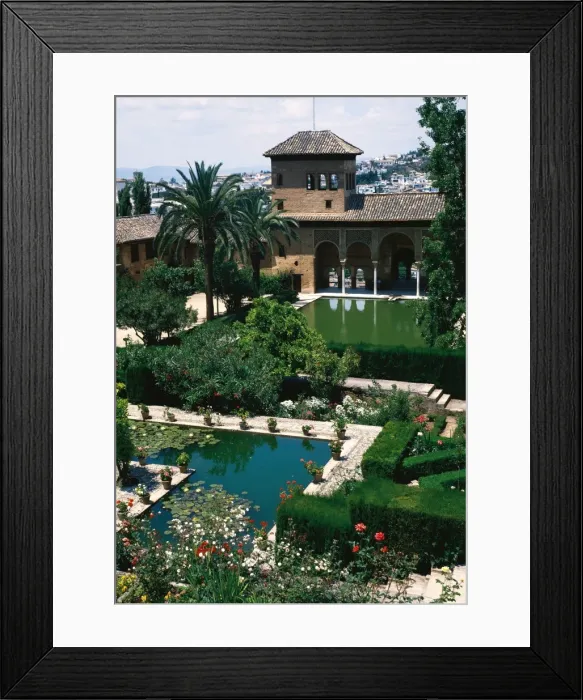 Framed Print : Spain. The Alhambra. Tower of the Ladies and Partal gardens Framed Print : Spain. The Alhambra. Tower of the Ladies and Partal gardens