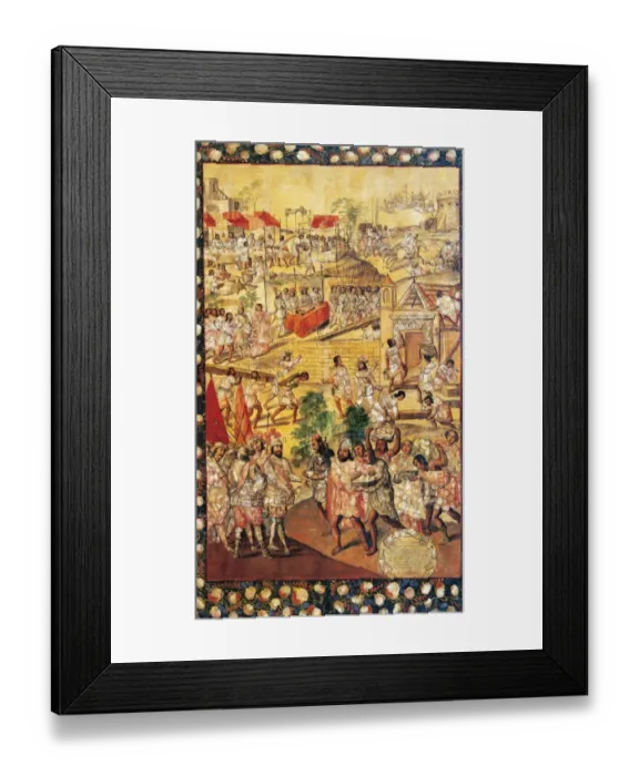 Framed Print : Conquest of Mexico. 1519. Anonimous. Table Framed Print : Conquest of Mexico. 1519. Anonimous. Table