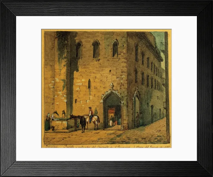 Framed Print : Spain. Barcelona. Duke of Medinaceli Square. Fountain and ent Framed Print : Spain. Barcelona. Duke of Medinaceli Square. Fountain and ent