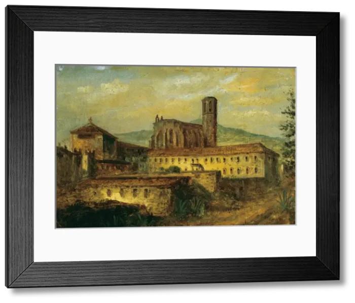 Framed Print : Spain. Barcelona. Monastery of Pedralbes. Drawing by G. Most Framed Print : Spain. Barcelona. Monastery of Pedralbes. Drawing by G. Most