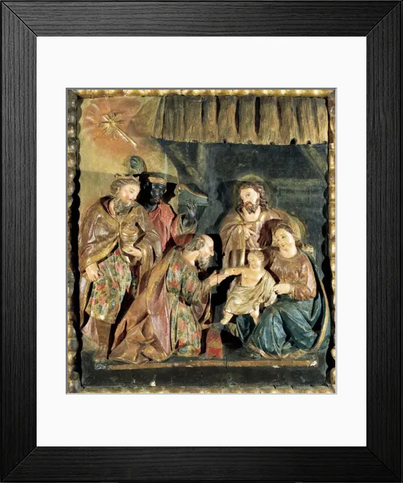 Framed Print : Adoration of the Magi. Catalan School. Relief Framed Print : Adoration of the Magi. Catalan School. Relief
