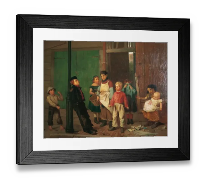 Framed Print : The Bully of the Neighbourhood by John George Brown (1831-19 Framed Print : The Bully of the Neighbourhood by John George Brown (1831-19