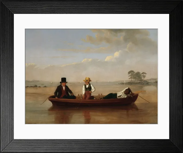 Framed Print : Fishing Party on Long Island Sound off New Rochelle, 1847, b Framed Print : Fishing Party on Long Island Sound off New Rochelle, 1847, b