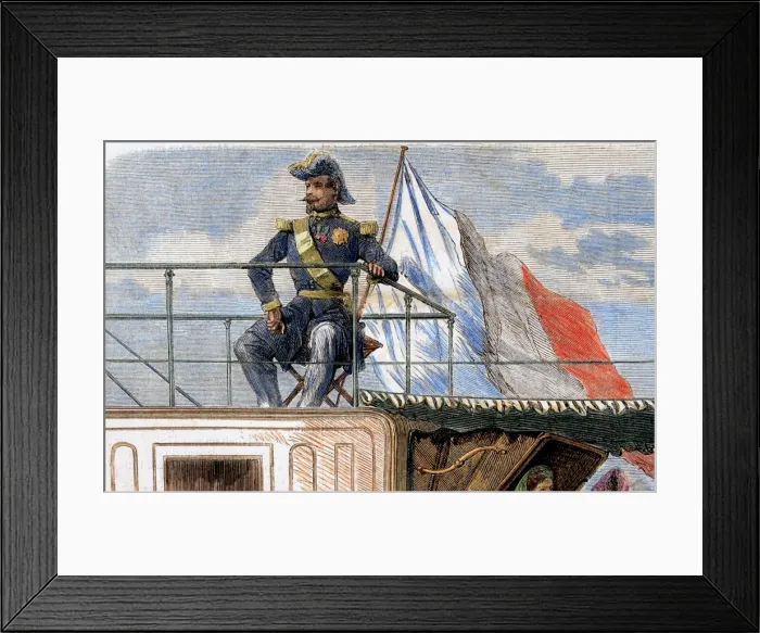Framed Print : Napoleon III (1808-1873). French emperor (1852-1870. ) on boa Framed Print : Napoleon III (1808-1873). French emperor (1852-1870. ) on boa
