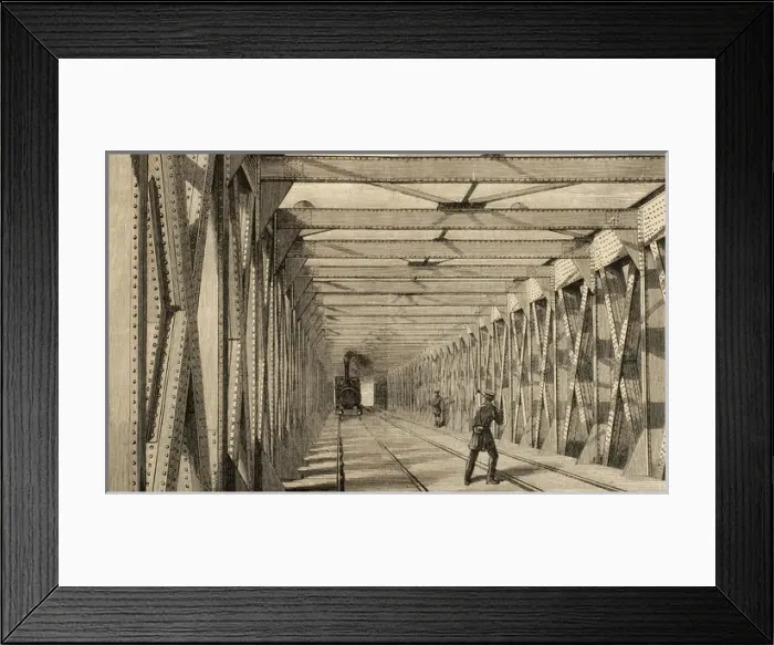 Framed Print : Construction of the railway. Engraving, 1860 Framed Print : Construction of the railway. Engraving, 1860