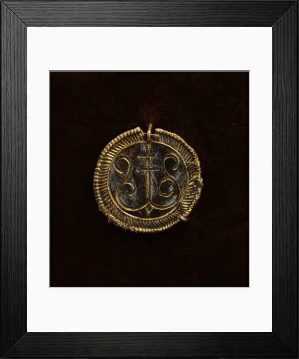 Framed Print : Bronze pendant. Museum of History and Navigation. Riga. Latv Framed Print : Bronze pendant. Museum of History and Navigation. Riga. Latv