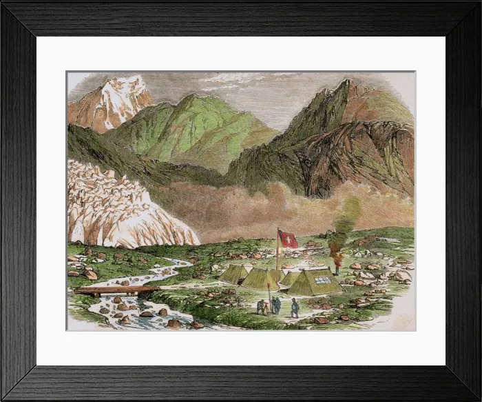 Framed Print : Switzerland. 19th century. Camp of the Officials of Federal Framed Print : Switzerland. 19th century. Camp of the Officials of Federal