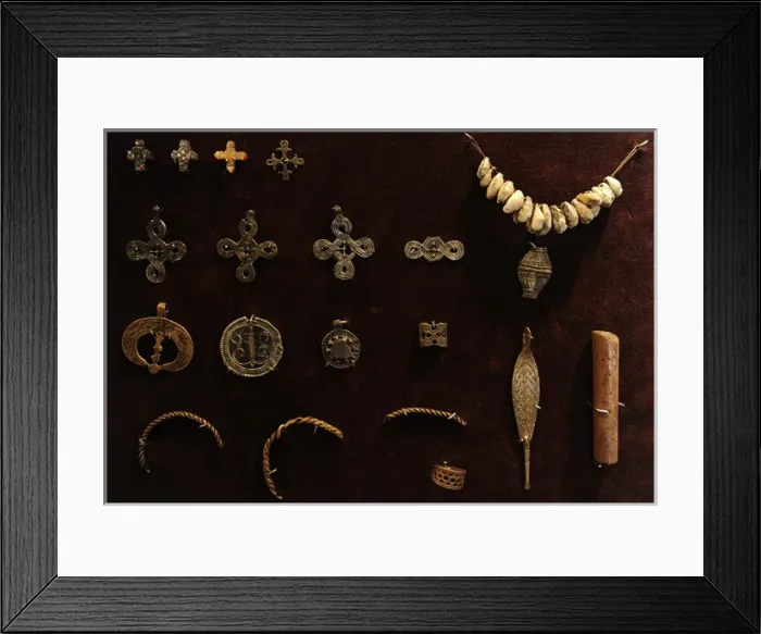 Framed Print : Crosses of bronze and tin and bronze pendants. Museum of His Framed Print : Crosses of bronze and tin and bronze pendants. Museum of His