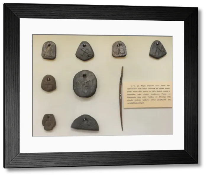 Framed Print : Fishing accessories. 12th-13th centuries. Museum of History Framed Print : Fishing accessories. 12th-13th centuries. Museum of History