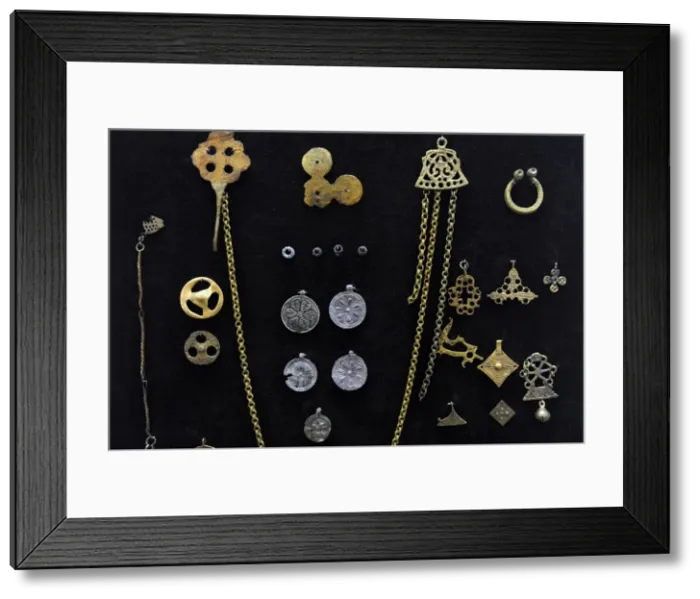 Framed Print : Jewels. 12th-13th Centuries. Museum of History and Navigatio Framed Print : Jewels. 12th-13th Centuries. Museum of History and Navigatio