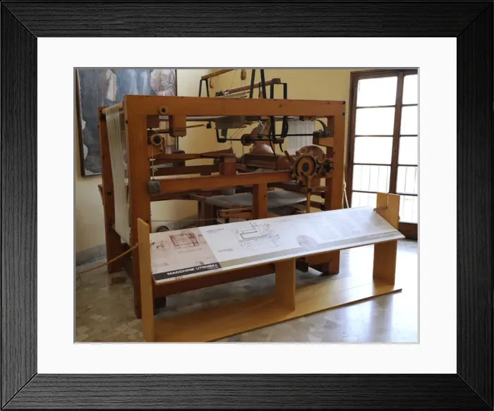 Framed Print : Study of Leonardo da Vinci. Mechanical loom. 15th century Framed Print : Study of Leonardo da Vinci. Mechanical loom. 15th century