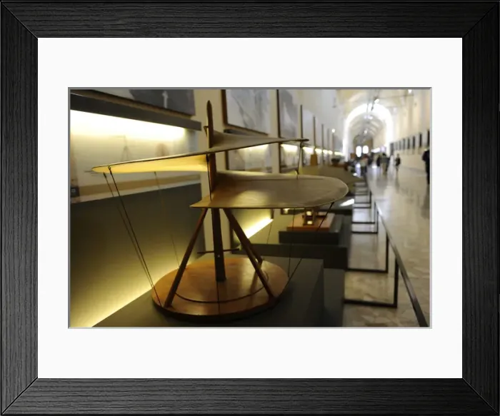 Framed Print : Study the air screw by Leonardo da Vinci. Manuscript B, shee Framed Print : Study the air screw by Leonardo da Vinci. Manuscript B, shee