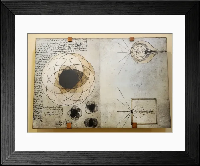 Framed Print : The Mechanism of vision. Codice Atlantico, 1490. Manuscript Framed Print : The Mechanism of vision. Codice Atlantico, 1490. Manuscript