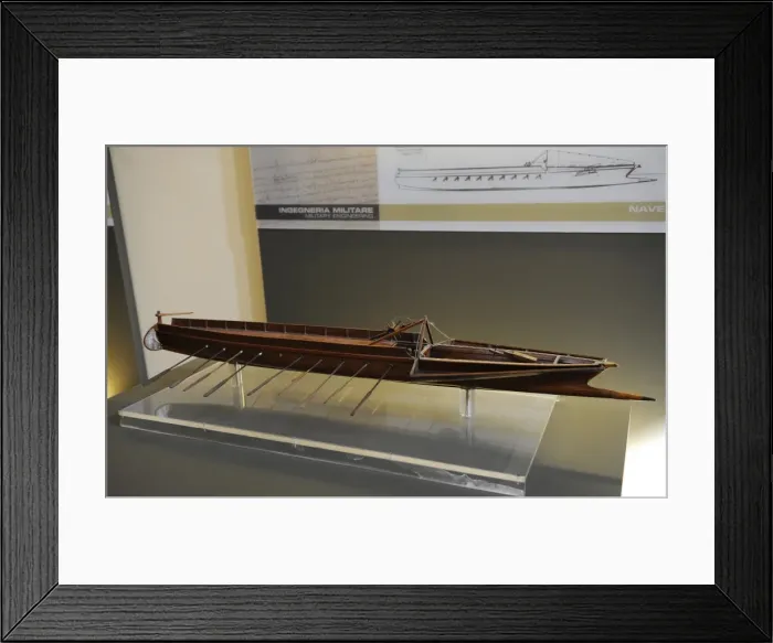 Framed Print : Fast ramming boat. 1487-1492. Model Framed Print : Fast ramming boat. 1487-1492. Model