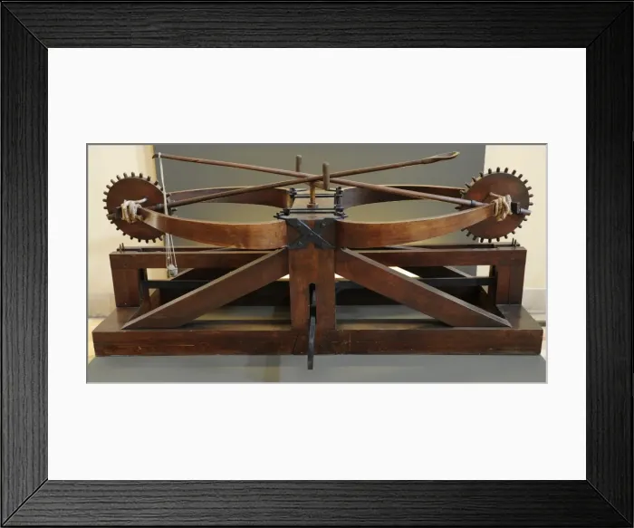 Framed Print : The double catapult. Designed by Leonardo da Vinci. 15th cen Framed Print : The double catapult. Designed by Leonardo da Vinci. 15th cen