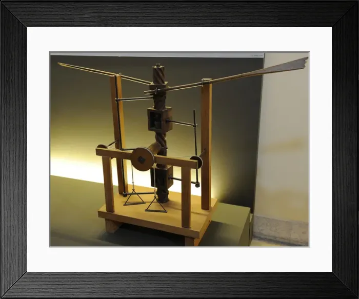 Framed Print : Model. Wing-beating device with a screw and lead screw syste Framed Print : Model. Wing-beating device with a screw and lead screw syste