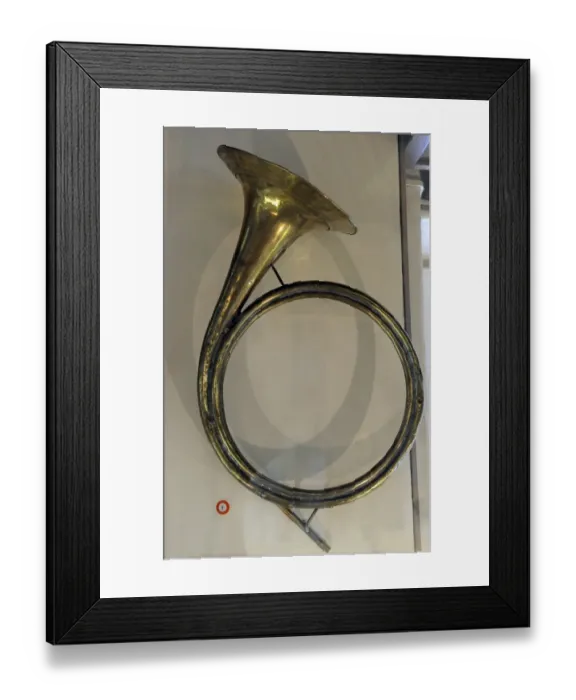 Framed Print : Horn. Brass instrument. Germany, 1747. Museum of History Framed Print : Horn. Brass instrument. Germany, 1747. Museum of History