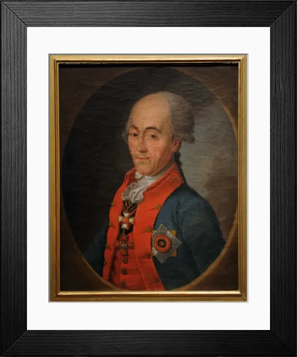 Framed Print : Von Johans Reks (died in 1795). Portrait by Friedrich Hartma Framed Print : Von Johans Reks (died in 1795). Portrait by Friedrich Hartma