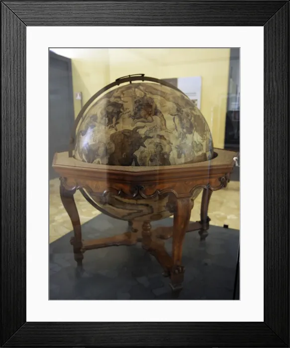 Framed Print : Terrestrial globe by cosmographer Vicenzo Coronelli (1650-1 Framed Print : Terrestrial globe by cosmographer Vicenzo Coronelli (1650-1