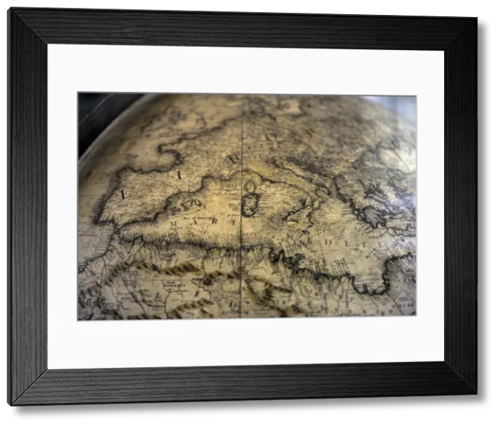 Framed Print : Terrestrial globe by cosmographer Vicenzo Coronelli (1650-1 Framed Print : Terrestrial globe by cosmographer Vicenzo Coronelli (1650-1