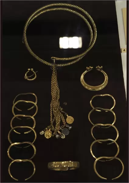 Jewelry. Bracelets, bangles, earring and belt. 12th century