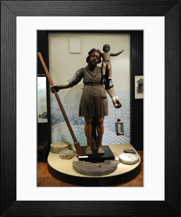 Framed Print : St Christopher, or Big Kristaps. Early 16th century. Wooden Framed Print : St Christopher, or Big Kristaps. Early 16th century. Wooden