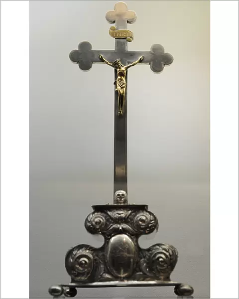 Silver crucifix. Baroque. 1668