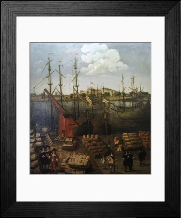 Framed Print : Port of Riga. Artist unknown. Second half of the 17th cent Framed Print : Port of Riga. Artist unknown. Second half of the 17th cent