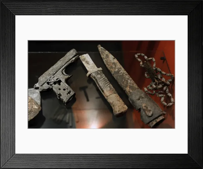 Framed Print : History. World War II. Latvia. Objects found in the field of Framed Print : History. World War II. Latvia. Objects found in the field of