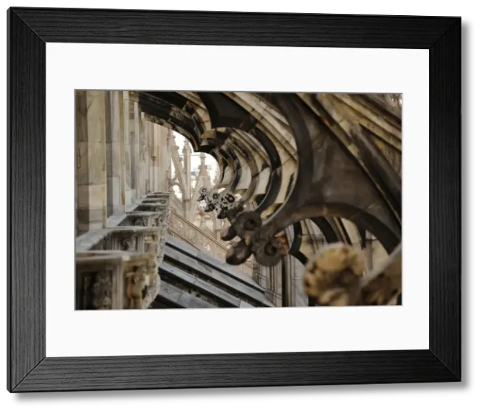 Framed Print : Italy. Milan. Cathedral. Gothic. 14th century. Exterior. Det Framed Print : Italy. Milan. Cathedral. Gothic. 14th century. Exterior. Det