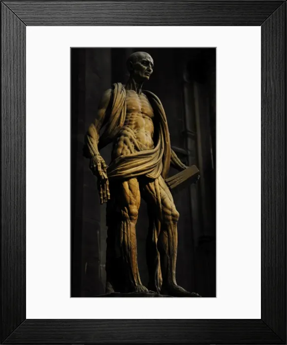 Framed Print : St Bartholomew Flayed (1562) by Marco d Agrate (c. 1504 A?i Framed Print : St Bartholomew Flayed (1562) by Marco d Agrate (c. 1504 A?i