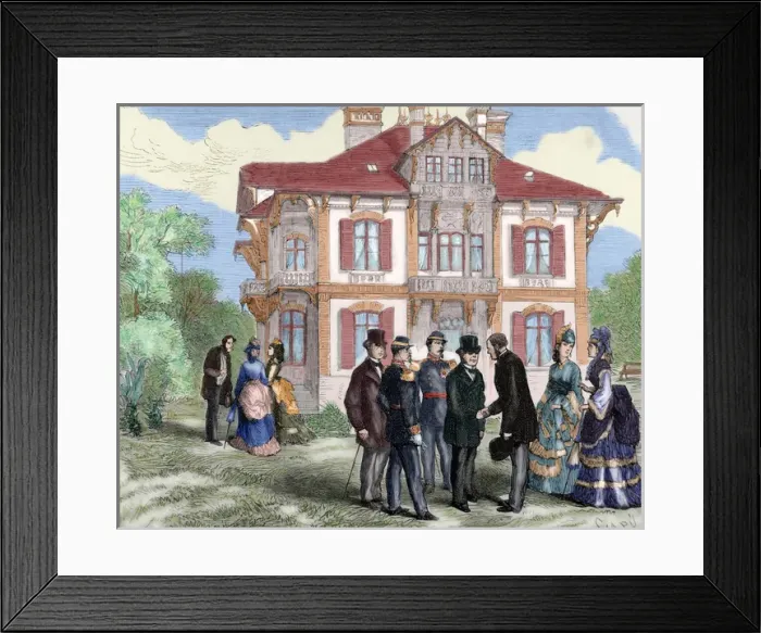 Framed Print : Henri Cordier (1849-1925). Trouville. The Chalet Cordier, cu Framed Print : Henri Cordier (1849-1925). Trouville. The Chalet Cordier, cu