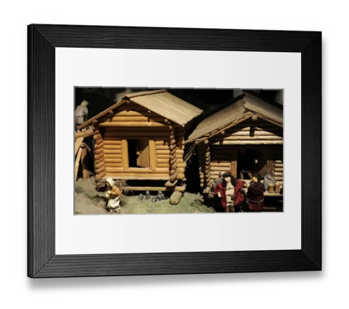 Framed Print : Aboa Vetus & Ars Nova. Antique reproduction wooden house. Mo Framed Print : Aboa Vetus & Ars Nova. Antique reproduction wooden house. Mo