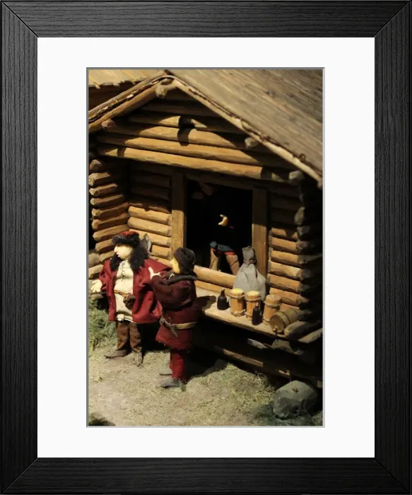 Framed Print : Aboa Vetus & Ars Nova. Antique reproduction wooden house. Mo Framed Print : Aboa Vetus & Ars Nova. Antique reproduction wooden house. Mo