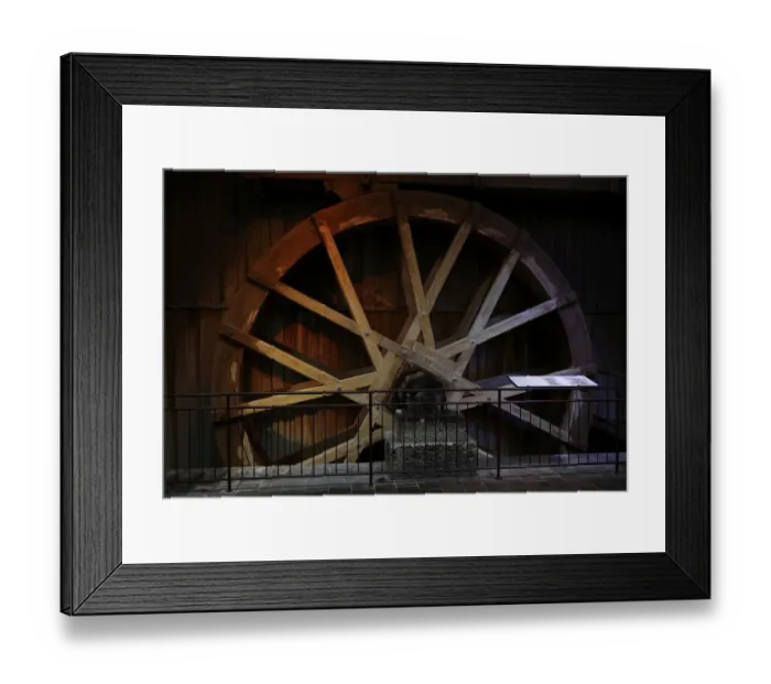 Framed Print : Overshot waterwheel, Harz, ca. 1750 Framed Print : Overshot waterwheel, Harz, ca. 1750