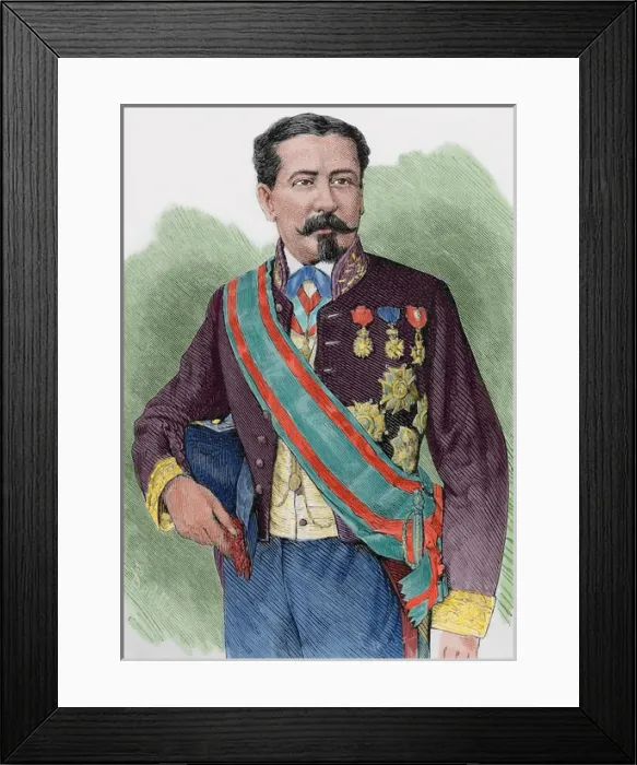 Framed Print : Eduardo Hipolito Pirel. Spanish politician. Engraving. Color Framed Print : Eduardo Hipolito Pirel. Spanish politician. Engraving. Color