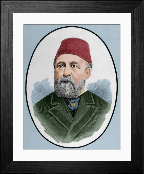 Framed Print : Hussein Sermed Affendi (1830-1886). Turkish diplomat. Engrav Framed Print : Hussein Sermed Affendi (1830-1886). Turkish diplomat. Engrav