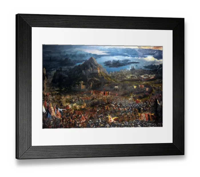 Framed Print : The Battle of Alexander at Issus. Oil painting by the German Framed Print : The Battle of Alexander at Issus. Oil painting by the German