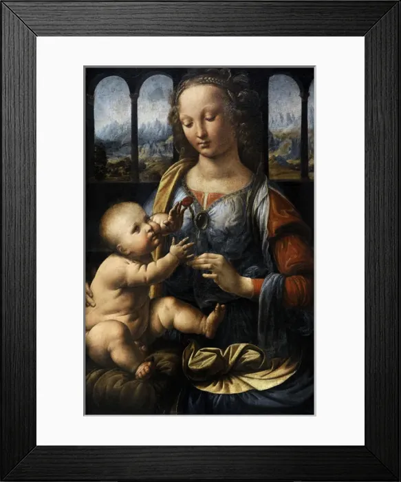 Framed Print : Leonardo da Vinci (1452 A?i? 1519). The Madonna of the Carn Framed Print : Leonardo da Vinci (1452 A?i? 1519). The Madonna of the Carn