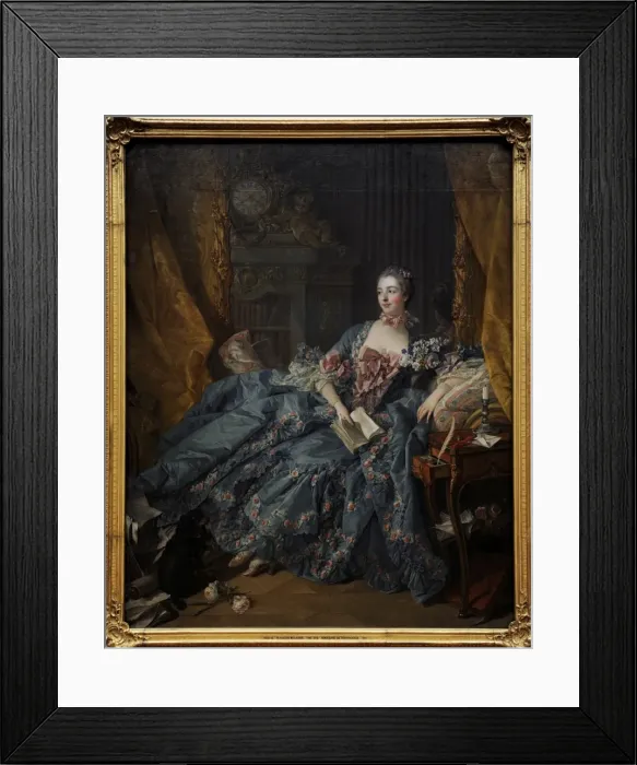 Framed Print : Madame Pompadour (1721-1764). Portrait by Francois Boucher ( Framed Print : Madame Pompadour (1721-1764). Portrait by Francois Boucher (
