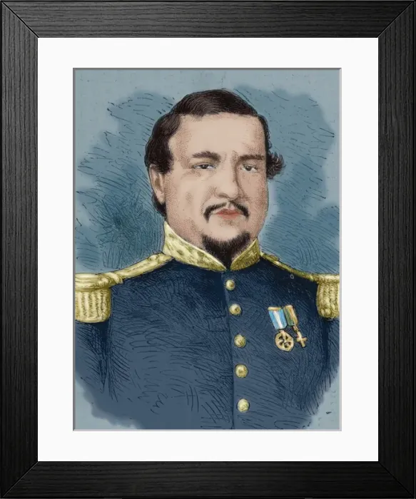 Framed Print : Serapio Cruz (1835-1870). Engraving. Colored Framed Print : Serapio Cruz (1835-1870). Engraving. Colored