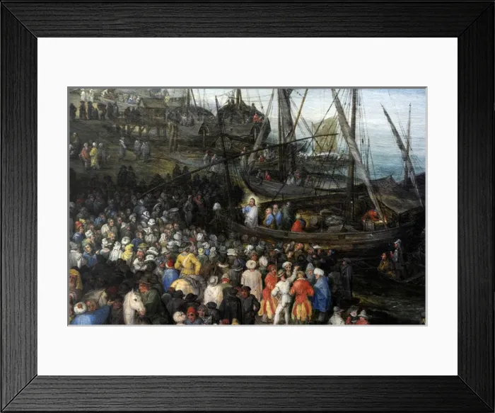 Framed Print : Harbour scene with Christ preaching, 1598, by Jan Brueghel t Framed Print : Harbour scene with Christ preaching, 1598, by Jan Brueghel t