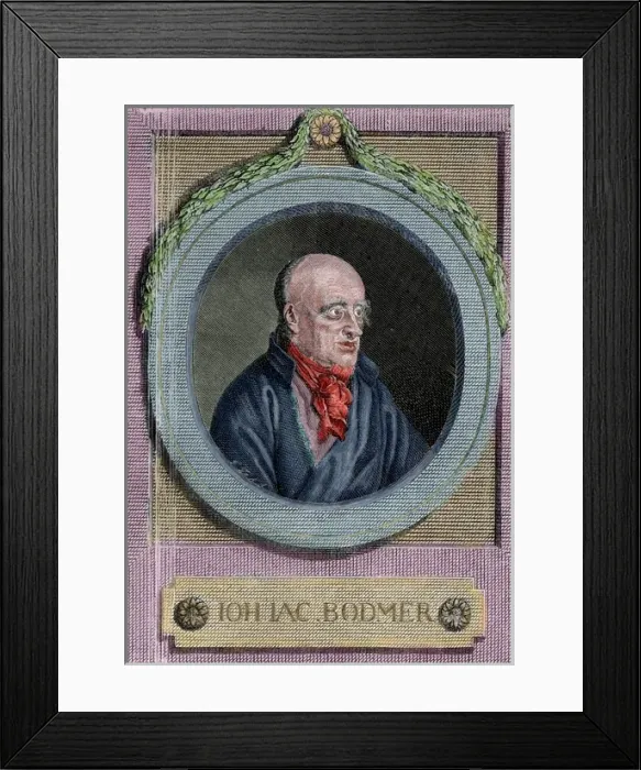 Framed Print : Johann Jakob Bodmer (1698 A?i? 1783) Swiss-German critic an Framed Print : Johann Jakob Bodmer (1698 A?i? 1783) Swiss-German critic an
