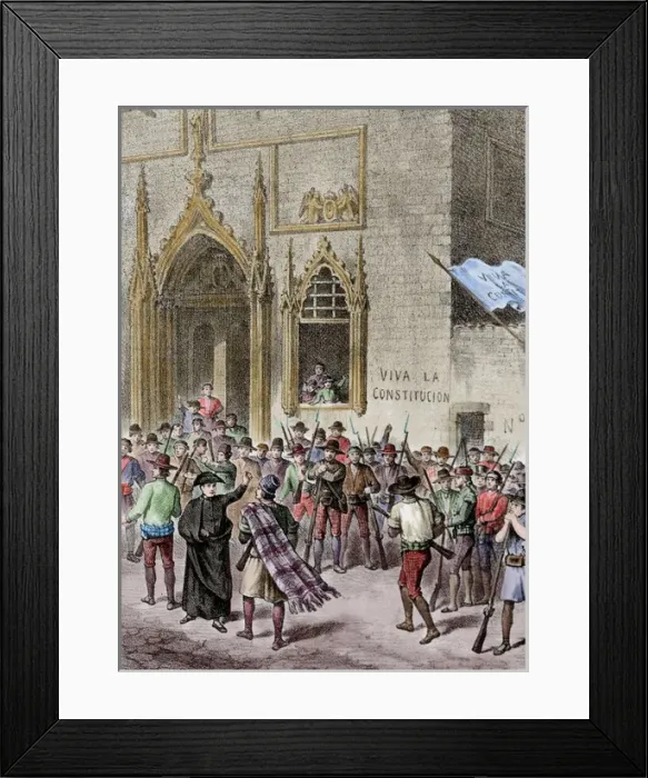 Framed Print : Uprising in Valencia, to defend the Spanish Constitution of Framed Print : Uprising in Valencia, to defend the Spanish Constitution of