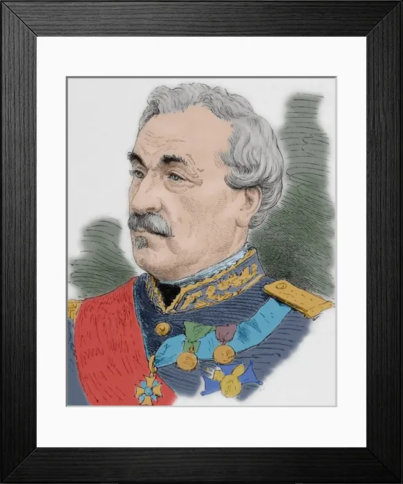 Framed Print : Charles Cousin-Montauban (1796-1878). Engraving. Colored