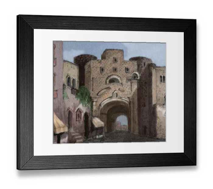 Framed Print : Spain. Barcelona. Bishops street with Ardiacas House, roma Framed Print : Spain. Barcelona. Bishops street with Ardiacas House, roma
