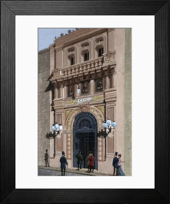 Framed Print : The Athen?um of Madrid. (Ateneo de Madrid). Spain. Colored Framed Print : The Athen?um of Madrid. (Ateneo de Madrid). Spain. Colored