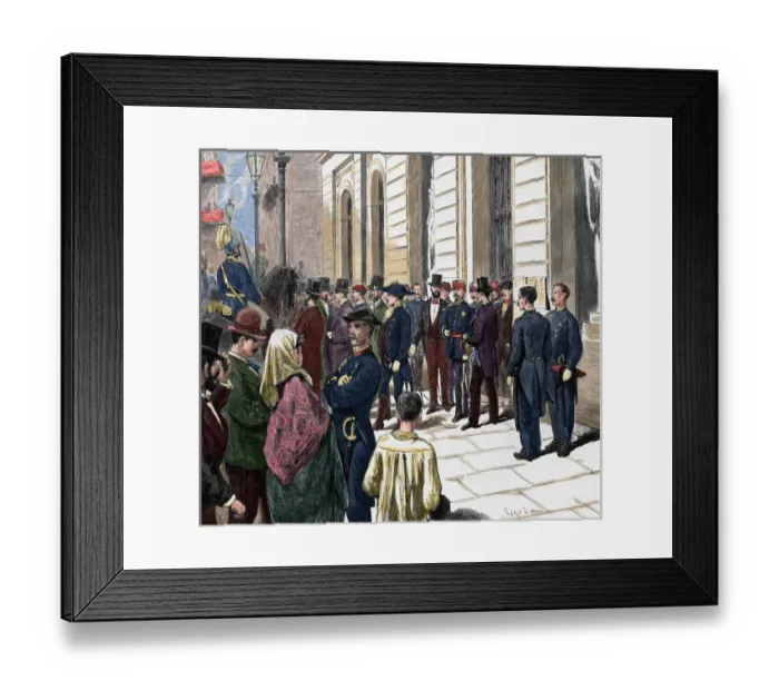 Framed Print : Arrival in Barcelona of General Martinez Campos (1831-1900) Framed Print : Arrival in Barcelona of General Martinez Campos (1831-1900)