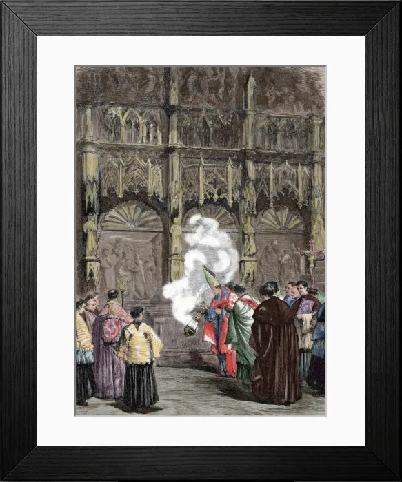 Framed Print : Spain. Zaragoza. Consecration of the Basilica of El Pilar. E Framed Print : Spain. Zaragoza. Consecration of the Basilica of El Pilar. E