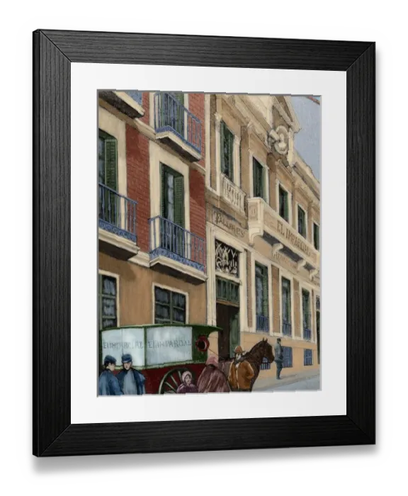 Framed Print : Spain. Madrid. New building of the newspaper El Imparcial (T
